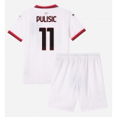 AC Milan Christian Pulisic #11 Udebanetrøje Børn 2024-25 Kortærmet (+ Korte bukser)