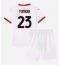 AC Milan Fikayo Tomori #23 Udebanetrøje Børn 2024-25 Kortærmet (+ Korte bukser)