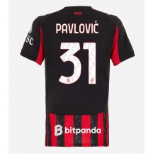 AC Milan Strahinja Pavlovic #31 Hjemmebanetrøje Dame 2025-26 Kortærmet