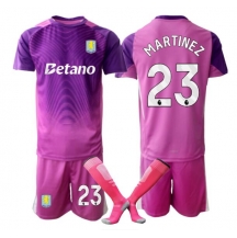 Aston Villa Emiliano Martinez #23 Målmand Tredjetrøje Børn 2025-26 Kortærmet (+ Korte bukser)