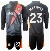 Aston Villa Emiliano Martinez #23 Målmand Udebanetrøje Børn 2024-25 Langærmet (+ Korte bukser)