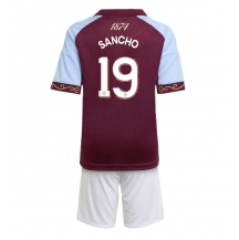 Aston Villa Jadon Sancho #19 Hjemmebanetrøje Børn 2025-26 Kortærmet (+ Korte bukser)