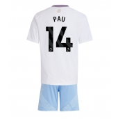 Aston Villa Pau Torres #14 Udebanetrøje Børn 2024-25 Kortærmet (+ Korte bukser)