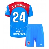 Atletico Madrid Robin Le Normand #24 Tredjetrøje Børn 2025-26 Kortærmet (+ Korte bukser)
