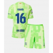 Barcelona Fermin Lopez #16 Tredjetrøje Børn 2024-25 Kortærmet (+ Korte bukser)