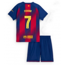 Barcelona Ferran Torres #7 Hjemmebanetrøje Børn 2025-26 Kortærmet (+ Korte bukser)