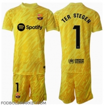 Barcelona Ter Stegen #1 Målmand Hjemmebanetrøje Børn 2024-25 Kortærmet (+ Korte bukser)