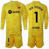 Barcelona Ter Stegen #1 Målmand Hjemmebanetrøje Børn 2024-25 Langærmet (+ Korte bukser)