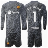 Barcelona Ter Stegen #1 Målmand Tredjetrøje Børn 2024-25 Langærmet (+ Korte bukser)
