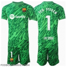 Barcelona Ter Stegen #1 Målmand Udebanetrøje Børn 2024-25 Kortærmet (+ Korte bukser)