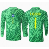 Brasilien Alisson Becker #1 Målmand Hjemmebanetrøje Copa America 2024 Langærmet