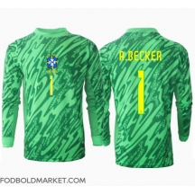 Brasilien Alisson Becker #1 Målmand Hjemmebanetrøje Copa America 2024 Langærmet