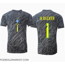 Brasilien Alisson Becker #1 Målmand Udebanetrøje Copa America 2024 Kortærmet