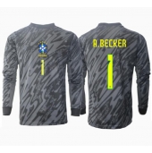Brasilien Alisson Becker #1 Målmand Udebanetrøje Copa America 2024 Langærmet
