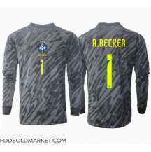Brasilien Alisson Becker #1 Målmand Udebanetrøje Copa America 2024 Langærmet