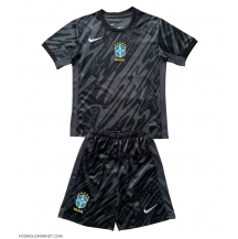 Brasilien Målmand Udebanetrøje Børn Copa America 2024 Kortærmet (+ Korte bukser)