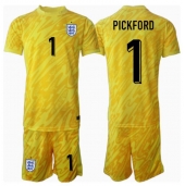 England Jordan Pickford #1 Målmand Udebanetrøje Børn EM 2024 Kortærmet (+ Korte bukser)