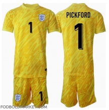 England Jordan Pickford #1 Målmand Udebanetrøje Børn EM 2024 Kortærmet (+ Korte bukser)