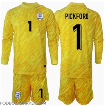 England Jordan Pickford #1 Målmand Udebanetrøje Børn EM 2024 Langærmet (+ Korte bukser)