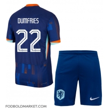 Holland Denzel Dumfries #22 Udebanetrøje Børn EM 2024 Kortærmet (+ Korte bukser)