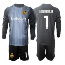 Inter Milan Yann Sommer #1 Målmand Hjemmebanetrøje Børn 2025-26 Langærmet (+ Korte bukser)