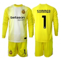 Inter Milan Yann Sommer #1 Målmand Udebanetrøje Børn 2025-26 Langærmet (+ Korte bukser)