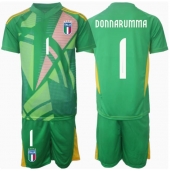 Italien Gianluigi Donnarumma #1 Målmand Udebanetrøje Børn EM 2024 Kortærmet (+ Korte bukser)