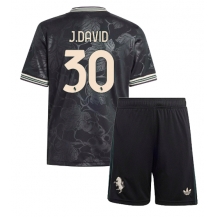 Juventus Jonathan David #30 Tredjetrøje Børn 2025-26 Kortærmet (+ Korte bukser)