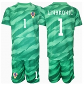 Kroatien Dominik Livakovic #1 Målmand Udebanetrøje Børn EM 2024 Kortærmet (+ Korte bukser)