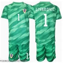 Kroatien Dominik Livakovic #1 Målmand Udebanetrøje Børn EM 2024 Kortærmet (+ Korte bukser)