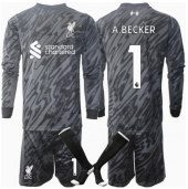 Liverpool Alisson Becker #1 Målmand Hjemmebanetrøje Børn 2024-25 Langærmet (+ Korte bukser)