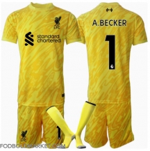 Liverpool Alisson Becker #1 Målmand Tredjetrøje Børn 2024-25 Kortærmet (+ Korte bukser)