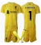 Liverpool Alisson Becker #1 Målmand Tredjetrøje Børn 2024-25 Kortærmet (+ Korte bukser)