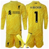 Liverpool Alisson Becker #1 Målmand Tredjetrøje Børn 2024-25 Langærmet (+ Korte bukser)