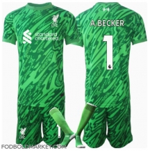 Liverpool Alisson Becker #1 Målmand Udebanetrøje Børn 2024-25 Kortærmet (+ Korte bukser)