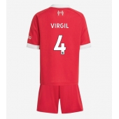 Liverpool Virgil van Dijk #4 Hjemmebanetrøje Børn 2025-26 Kortærmet (+ Korte bukser)