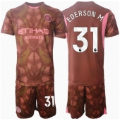 Manchester City Ederson Moraes #31 Målmand Hjemmebanetrøje Børn 2024-25 Kortærmet (+ Korte bukser)
