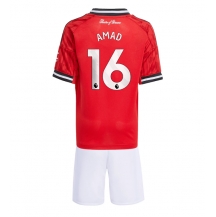 Manchester United Amad Diallo #16 Hjemmebanetrøje Børn 2025-26 Kortærmet (+ Korte bukser)