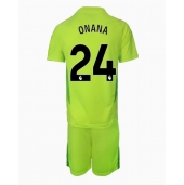 Manchester United Andre Onana #24 Målmand Udebanetrøje Børn 2024-25 Kortærmet (+ Korte bukser)