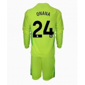 Manchester United Andre Onana #24 Målmand Udebanetrøje Børn 2024-25 Langærmet (+ Korte bukser)