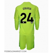Manchester United Andre Onana #24 Målmand Udebanetrøje Børn 2024-25 Langærmet (+ Korte bukser)