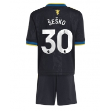 Manchester United Benjamin Sesko #30 Tredjetrøje Børn 2025-26 Kortærmet (+ Korte bukser)