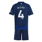 Manchester United Matthijs de Ligt #4 Udebanetrøje Børn 2024-25 Kortærmet (+ Korte bukser)
