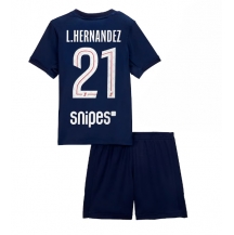 Paris Saint-Germain Lucas Hernandez #21 Hjemmebanetrøje Børn 2025-26 Kortærmet (+ Korte bukser)