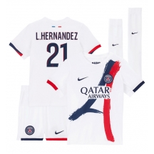 Paris Saint-Germain Lucas Hernandez #21 Udebanetrøje Børn 2025-26 Kortærmet (+ Korte bukser)