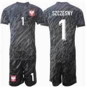 Polen Wojciech Szczesny #1 Målmand Udebanetrøje Børn EM 2024 Kortærmet (+ Korte bukser)
