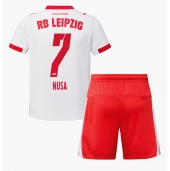 RB Leipzig Antonio Nusa #7 Hjemmebanetrøje Børn 2025-26 Kortærmet (+ Korte bukser)