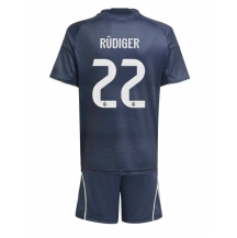 Real Madrid Antonio Rudiger #22 Udebanetrøje Børn 2025-26 Kortærmet (+ Korte bukser)