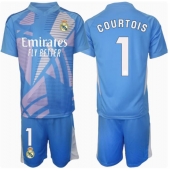 Real Madrid Thibaut Courtois #1 Målmand Hjemmebanetrøje Børn 2024-25 Kortærmet (+ Korte bukser)