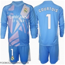 Real Madrid Thibaut Courtois #1 Målmand Hjemmebanetrøje Børn 2024-25 Langærmet (+ Korte bukser)